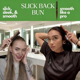 Three-row boar bristle comb，Wooden Rat-tail comb for Teasing & Smoothing Hair