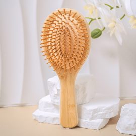 Eco-Friendly Bamboo Paddle Cushion Hair Brush for Smoothing
