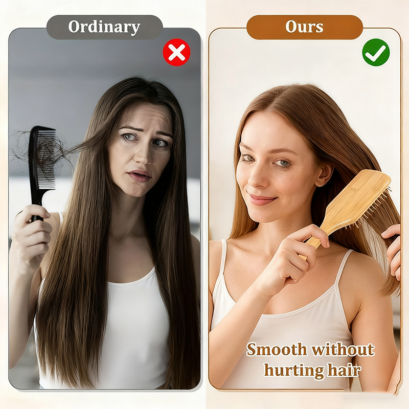 Bamboo Paddle Hair Brush