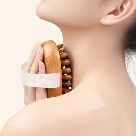 Eco-Friendly Bamboo Scalp Massage Brush – Wooden Bristle Massager for Hair Growth & Scalp Care