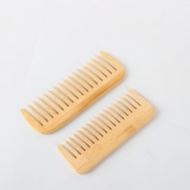Eco-Friendly Bamboo Wide-Tooth Comb – Gentle Detangling Comb for Curly/Thick Hair & Wet Hair Care
