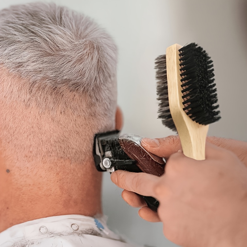 Beechwooden Dual-side Beard&Hair Brush, Double Side Way Boar Bristle and Nylon Hair Brush - 图片 2