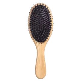 High-Quality Bamboo Hairbrush – Natural Bristle Brush for Daily Hair Styling & Scalp Massage