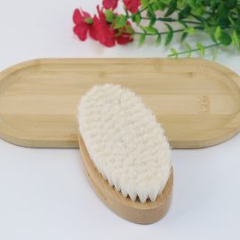 Natural Wooden Baby Hair Brush – Soft Bristle Newborn Grooming Tool for Gentle Hair Care
