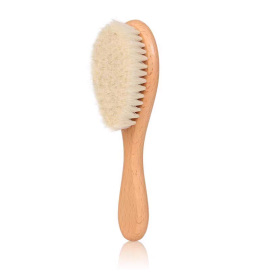 Wooden Baby Hair Brush–Soft Goat Hair Brush for Sensitive Scalp