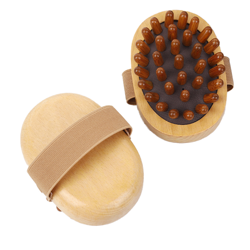 Wooden Body Massage Brush with Adjustable Strap for Relaxation