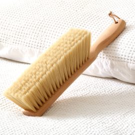 Wood Handle Bed Brush | Soft Bristle Cleaning Brush for Home