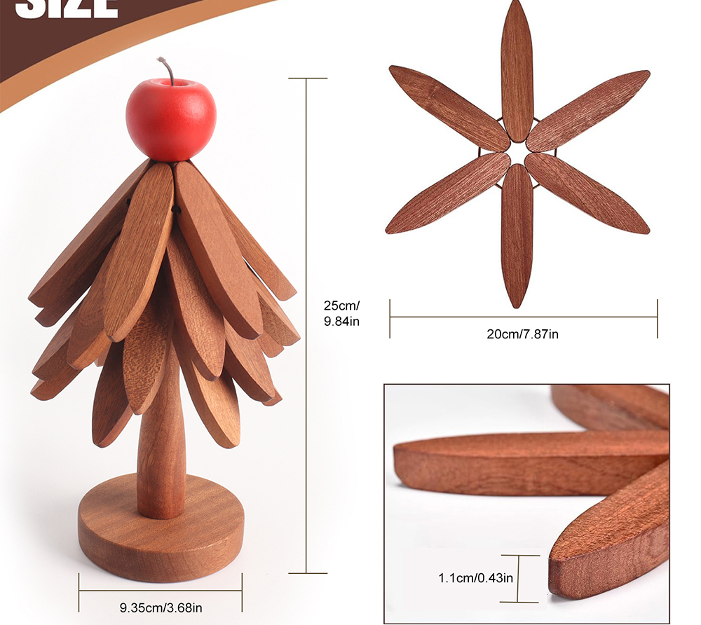 Wooden Tree Trivet Set