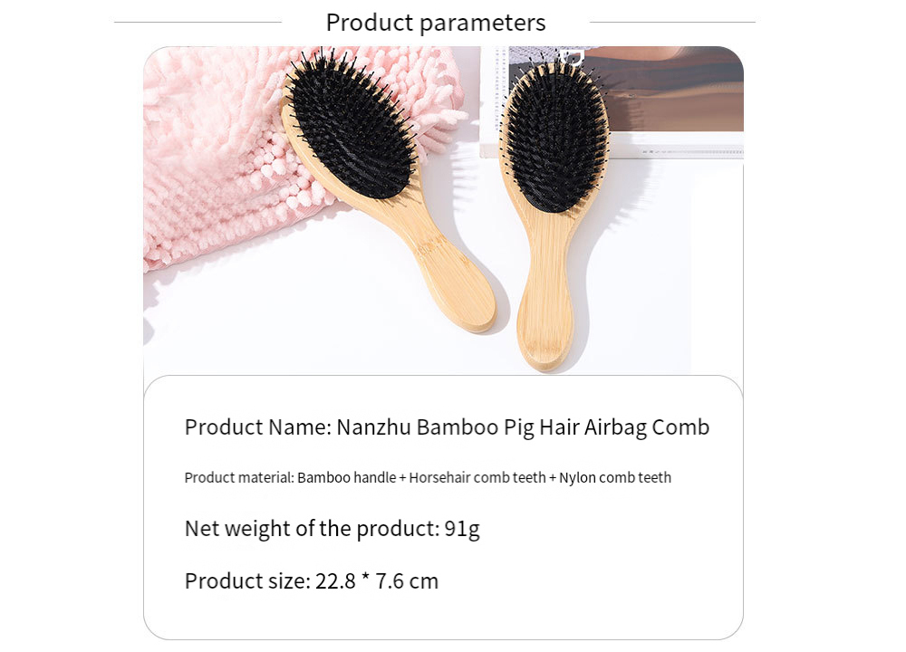 Bamboo Boar Bristle Hair Brush