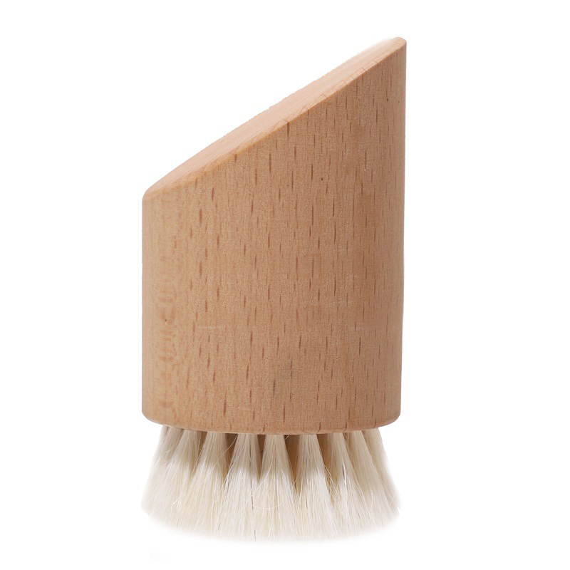 Wooden Bristle Goat Hair Facial Brush Cleaning & Makeup Brush - 图片 2