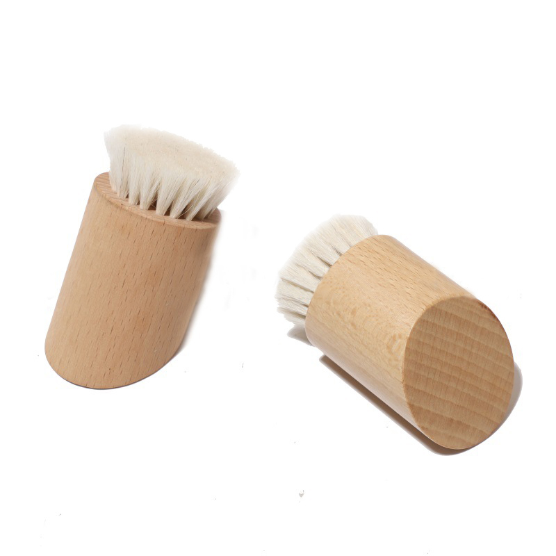 Wooden Bristle Goat Hair Facial Brush Cleaning & Makeup Brush - 图片 4