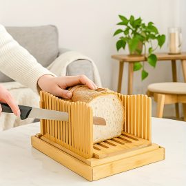 Adjustable Bamboo Bread Box-Ventilated Bread Storage Container