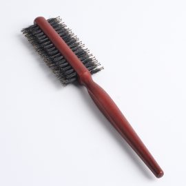 2 Sides Red Wooden Boar Bristle Hair Brush for Styling & Teasing