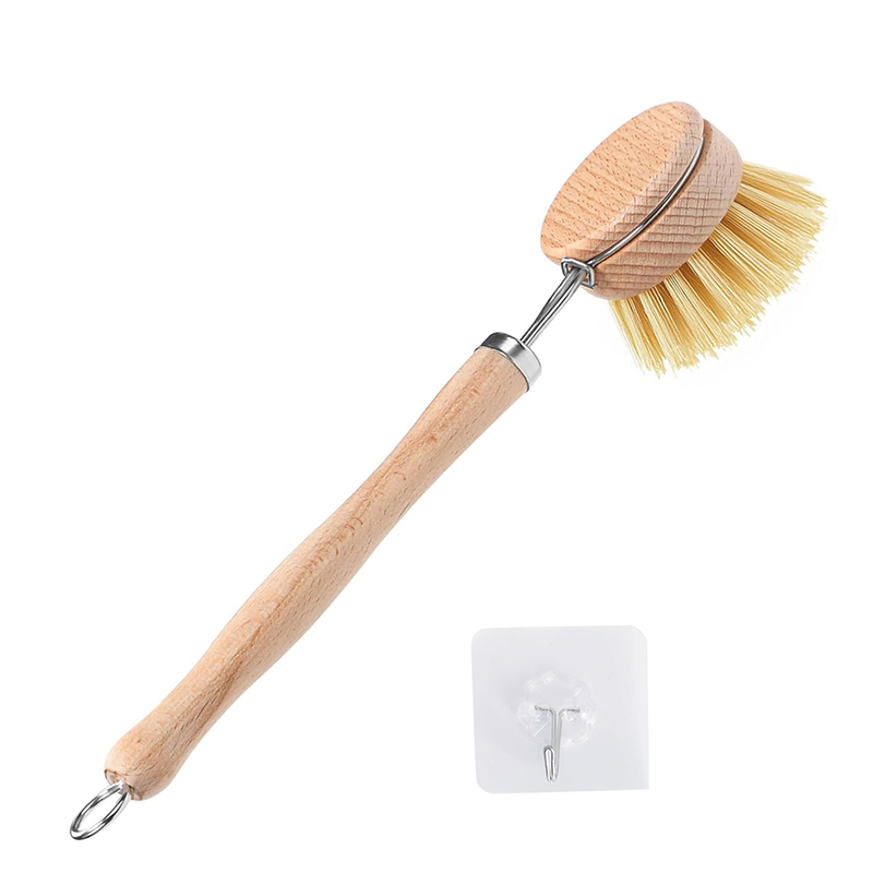 Tool Wooden Pot Dish Brush Wooden Scrub Brush with Sisal Fiber