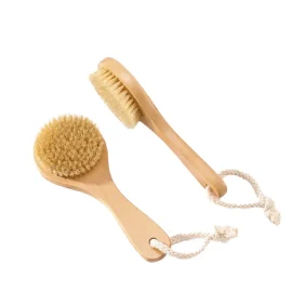 Wooden Body Brush for Shower Skincare | Boar Bristle Dry Tool for Spa & Retail Customized