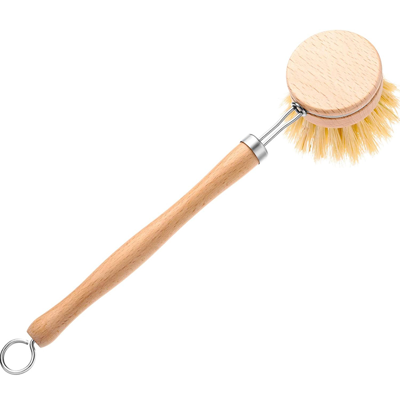 Tool Wooden Pot Dish Brush Wooden Scrub Brush with Sisal Fiber - 图片 3