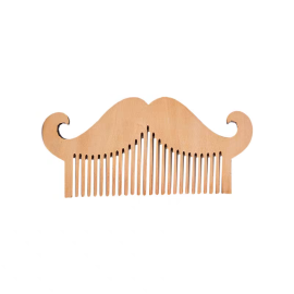 Wooden Mustache Shaped Comb | Beard Grooming Tool for Men