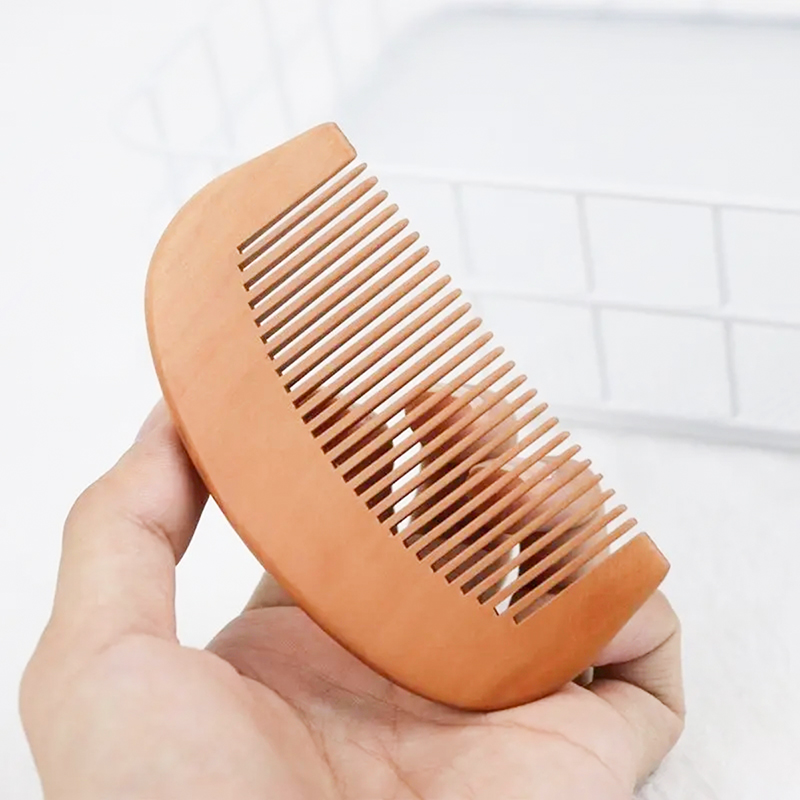 Crescent Wooden Hair Comb-Anti-static Scalp Massage Comb Hair - 图片 3