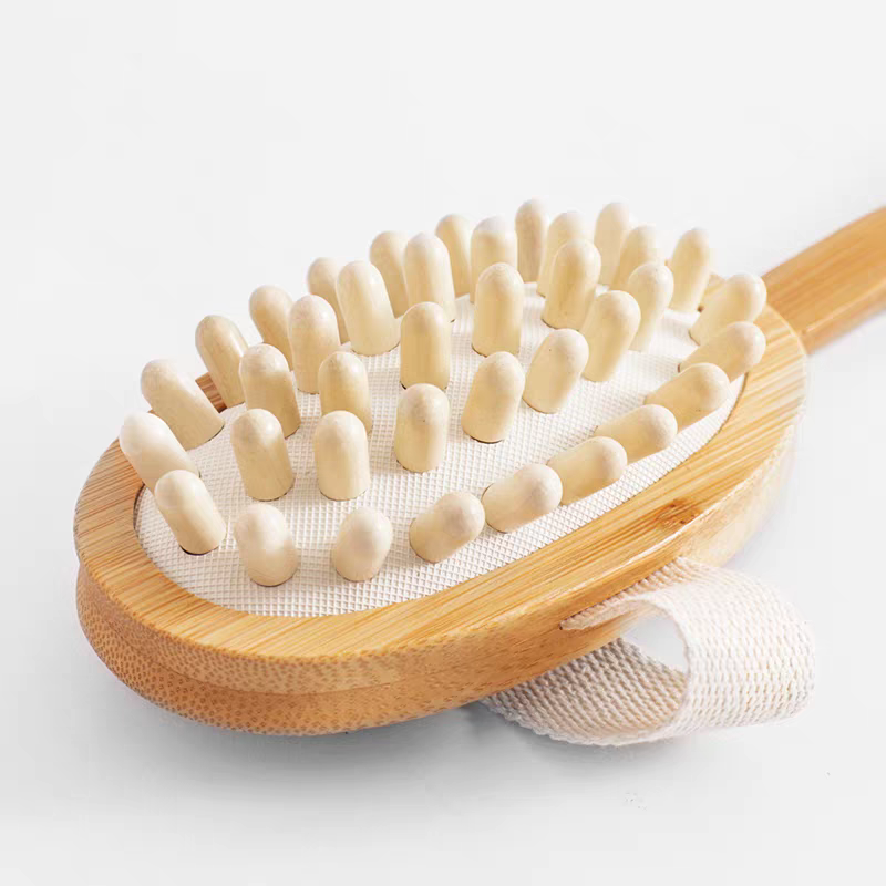 Bamboo Body Massage Brush with Massage Nodes/Detachable - 图片 4