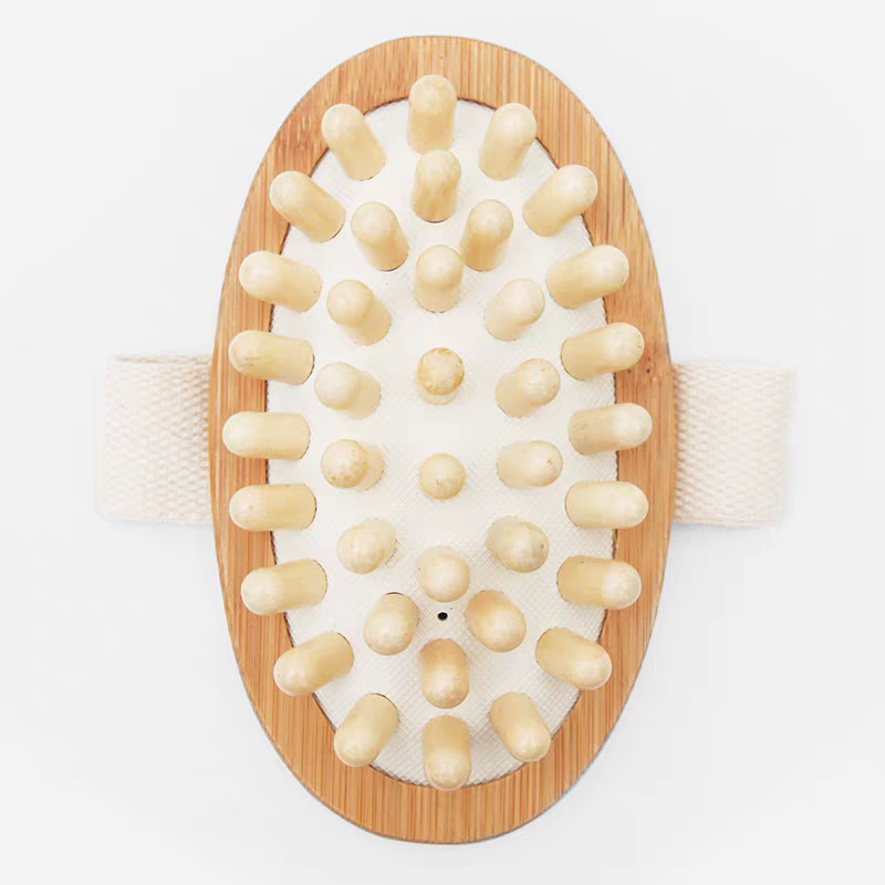 Bamboo Body Massage Brush with Massage Nodes/Detachable - 图片 5