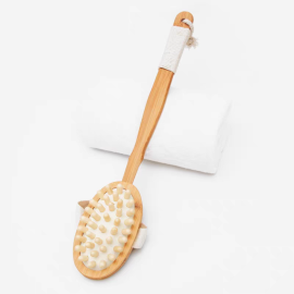 Bamboo Body Massage Brush with Massage Nodes/Detachable